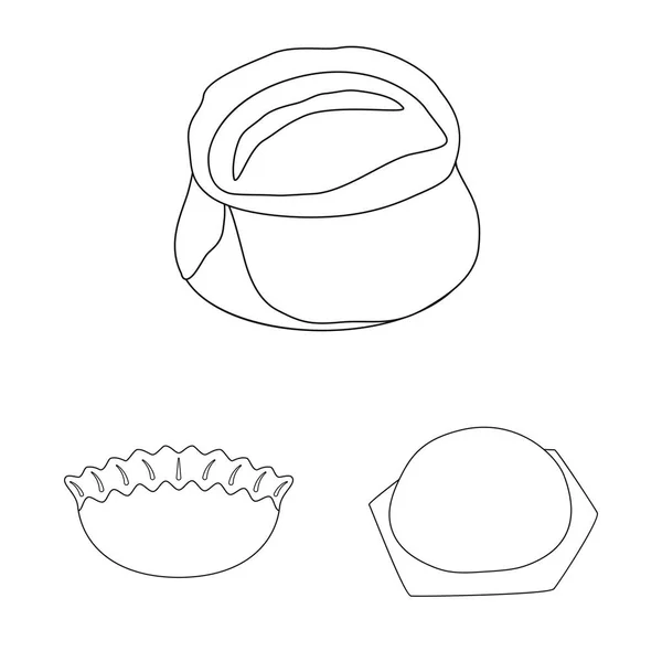 Design vetorial do logotipo da comida e do prato. Coleta de alimentos e culinária ilustração vector stock . — Vetor de Stock