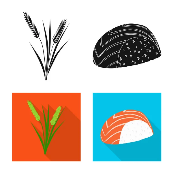 Isolerade objekt av gröda och ekologiska ikon. Samling av gröda och matlagning aktiesymbol för webben. — Stock vektor