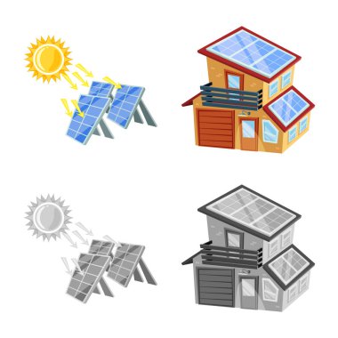 Yenilik ve teknoloji sembol yalıtılmış nesne. Yenilik ve doğa hisse senedi simgesi web için set.