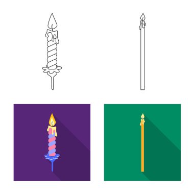 İzole işareti gevşeme ve alev nesne. Gevşeme ve balmumu hisse senedi vektör çizim koleksiyonu.