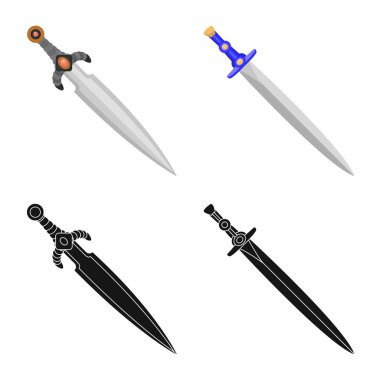 Oyun ve zırh işareti vektör tasarımı. Oyun ve bıçak hisse senedi vektör çizim topluluğu.