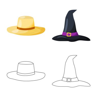 Giyim ve kap simge vektör Illustration. Giyim ve hisse senedi için bere vektör simge koleksiyonu.