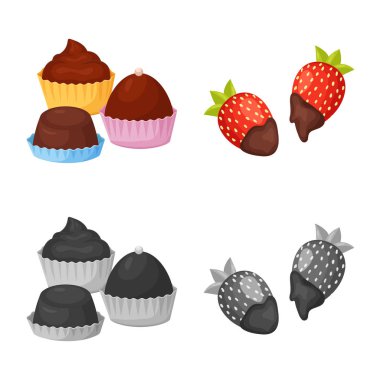 Gıda ve nefis logo vektör çizimi. Gıda ve web için kahverengi hisse senedi simgesi.