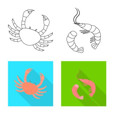 Taze ve restoran logo vektör tasarımı. Taze ve deniz hisse senedi vektör çizim topluluğu.