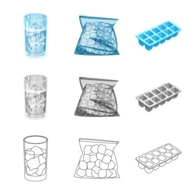 Doku ve donmuş logo yalıtılmış nesne. Doku ve şeffaf hisse senedi vektör çizim koleksiyonu.