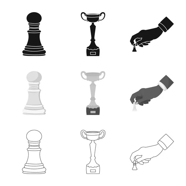 Векторный дизайн мат и тонкий логотип. Набор иллюстраций для вектора запаса и шаха . — стоковый вектор