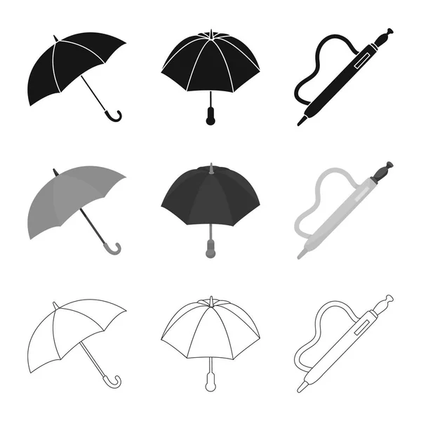 Diseño vectorial de protección e icono cerrado. Conjunto de protección e icono de vector lluvioso para stock . — Vector de stock