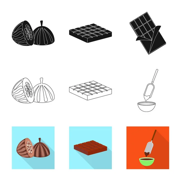 Ilustración vectorial de comida y signo delicioso. Conjunto de alimentos y marrón vector de stock ilustración . — Vector de stock