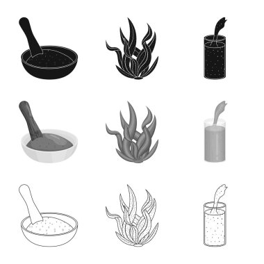 Protein ve deniz sembolü yalıtılmış nesne. Protein ve web için doğal hisse senedi simgesi.