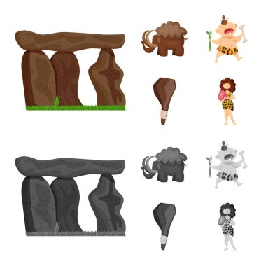 Evrim ve tarih öncesi logo vektör Illustration. Evrim ve geliştirme hisse senedi vektör çizim topluluğu.