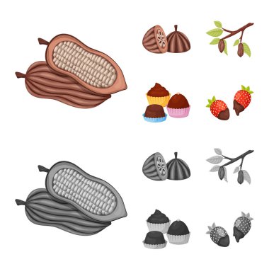 Gıda ve nefis logo vektör tasarımı. Gıda ve hisse senedi için kahverengi vektör ikon koleksiyonu.