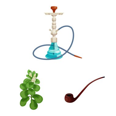 Sigara ve tütün simgesiizole nesne. Stok için sigara ve nikotin vektör simgesi koleksiyonu.