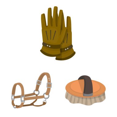 Vektör Illustration at ve Binicilik işareti. At sırtında ve at koleksiyonu hisse senedi için vektör simgesi.