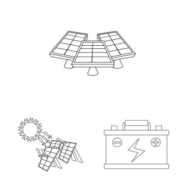 Yenilik ve teknoloji işareti tasarımı vektör. Yenilik ve doğa hisse senedi vektör çizim koleksiyonu.