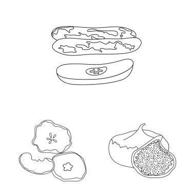 Gıda ve ham simge vektör tasarımı. Gıda ve doğa hisse senedi simgesi için web topluluğu.