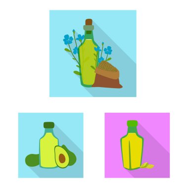 Şişe ve cam simge vektör tasarımı. Şişe ve tarım vektör simgesini hissenin topluluğu.
