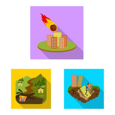 Çöküşü ve çevre işareti vektör Illustration. Çöküşü ve sıkıntı hisse senedi vektör çizim topluluğu.