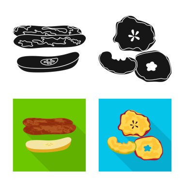 Gıda ve ham sembolü yalıtılmış nesne. Gıda ve doğa hisse senedi vektör çizim topluluğu.