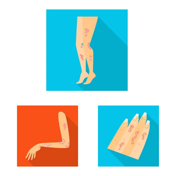 Vector illustratie van Dermatologie en ziekte symbool. Verzameling van Dermatologie en medische vector pictogram voor voorraad. — Stockvector