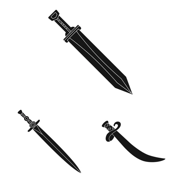 Vektor-Design von Sharp und Blade-Symbol. Satz von scharfen und Dolch-Vektor-Symbol für Aktien. — Stockvektor