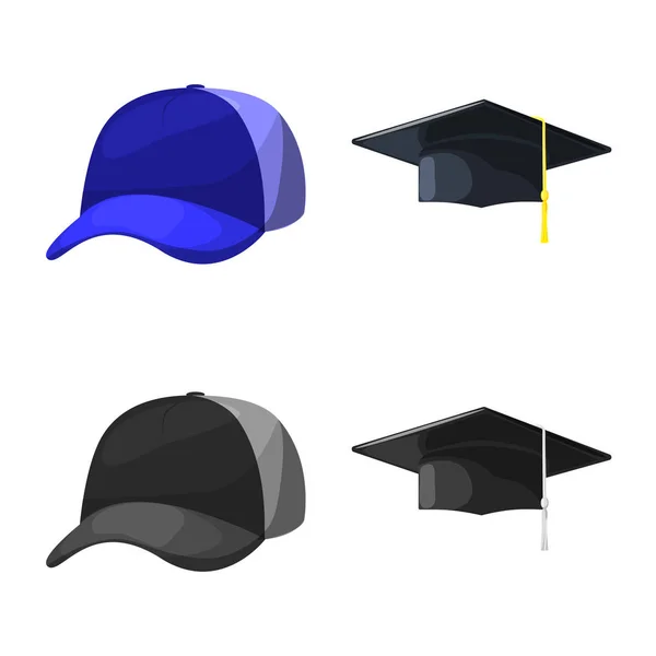 Vector design of clothing and cap logo. Collection of clothing and beret vector icon for stock. — Stock Vector
