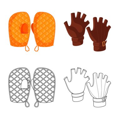 Siluet ve emanet simge vektör Illustration. Hisse senedi için konfor ve siluet vektör simge topluluğu.