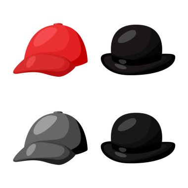 Giyim ve kap logo vektör Illustration. Giyim ve web için bere hisse senedi simgesi.