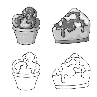 Şekerlemeler ve mutfak simge vektör tasarımı. Şekerlemeler ve ürün stok vektör çizim koleksiyonu.