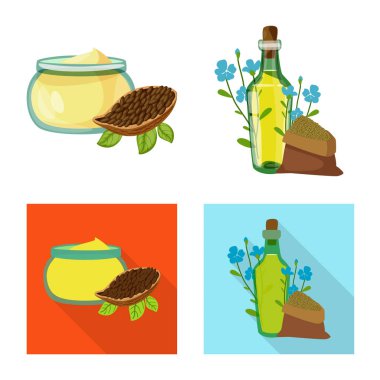 Sağlıklı ve sebze logo vektör Illustration. Sağlıklı topluluğu ve web için tarım hisse senedi simgesi.