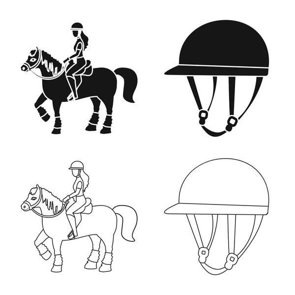 Ilustração vetorial do equipamento e símbolo de equitação. Coleta de equipamentos e ícone de vetor de competição para estoque . —  Vetores de Stock