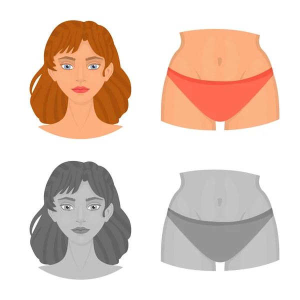 Isolated object of body and part symbol. Collection of body and anatomy vector icon for stock. — Stock Vector