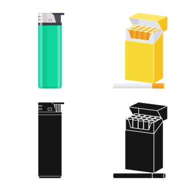 Çöp yalıtılmış nesne ve dur simgesi. Çöp ve alışkanlık hisse senedi vektör çizim topluluğu.