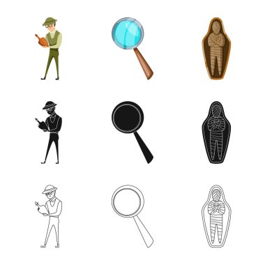 Hikaye ve öğeleri simge vektör tasarımı. Hisse senedi için hikaye ve öznitelikleri vektör simge kümesi.