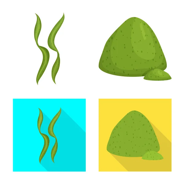 Diseño vectorial de la proteína y el icono del mar. Colección de proteína y vector natural icono para stock . — Vector de stock