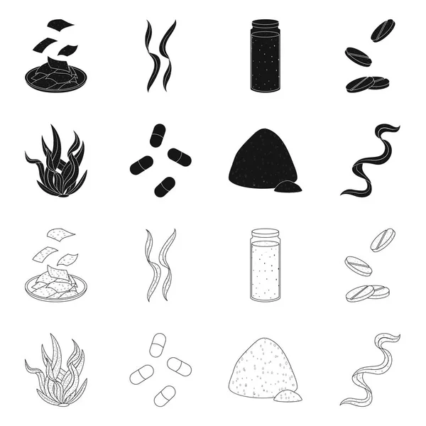 Εικονογράφηση διάνυσμα λογότυπο πρωτεΐνης και στη θάλασσα. Συλλογή πρωτεϊνών και φυσικό σύμβολο μετοχής για το web. — Διανυσματικό Αρχείο