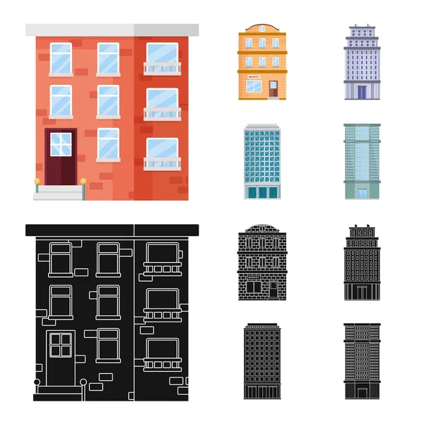 Ilustración vectorial del icono municipal y central. Colección de ilustración vectorial municipal y patrimonial . — Vector de stock