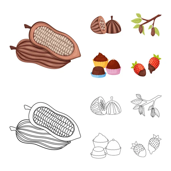 食品とおいしいロゴのベクター イラスト。食品や web の茶色のストック シンボル集. — ストックベクタ
