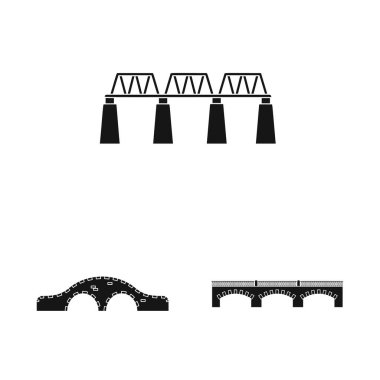 Yapı ve yan simge vektör Illustration. Yapý ve köprü hisse senedi vektör çizim seti.