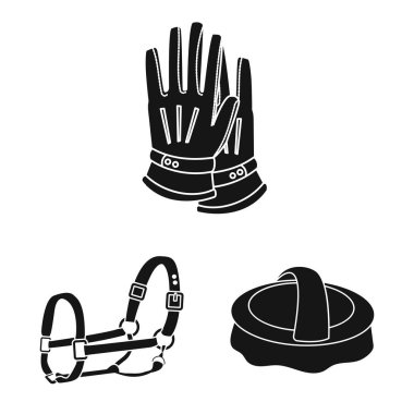 Spor ve rekabet işareti vektör Illustration. Spor ve web için Binicilik hisse senedi simgesi toplama.