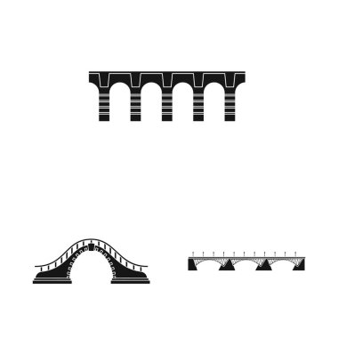 Yapı ve yan simge yalıtılmış nesne. Stok için yapı ve köprü vektör simgesi koleksiyonu.