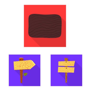 Ham ve ahşap sembolün izole nesnesi. Ham ve orman stok vektör illüstrasyonunun toplanması.