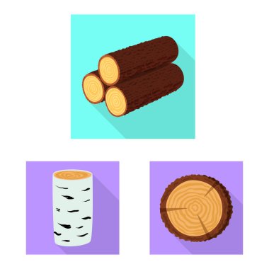 Vektör Illustration malzeme ve doğa logosu. Web için malzeme ve ham stok sembolü seti.