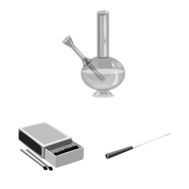 Sağlık ve nikotin işareti vektör illüstrasyon. Web için sağlık ve istatistik stok sembolü kümesi.