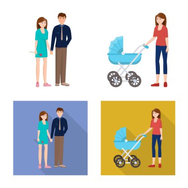 Karakter ve avatar sembolü yalıtılmış nesne. Web için karakter ve portre hisse senedi simgesi kümesi.