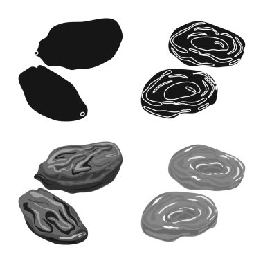 Gıda ve ham logo vektör tasarımı. Gıda ve doğa hisse senedi vektör çizim seti.