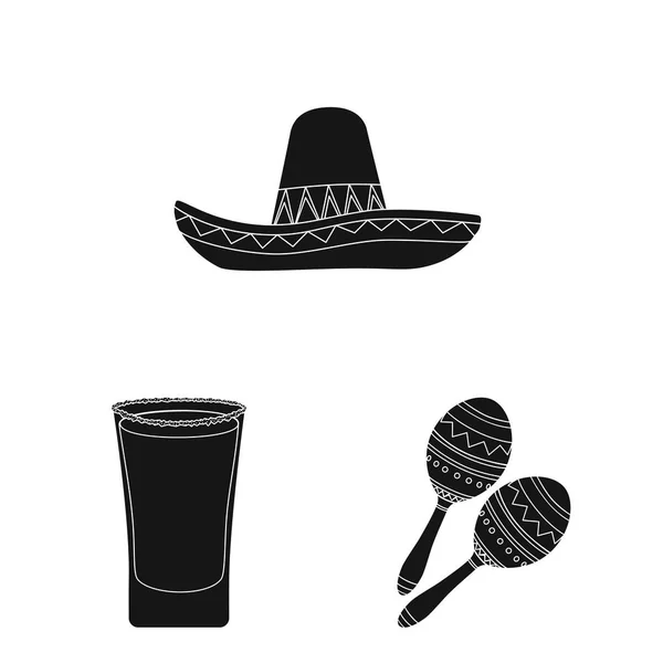 Objeto aislado de carnaval y logotipo nacional. Colección de carnaval y tequila símbolo de stock para la web . — Vector de stock