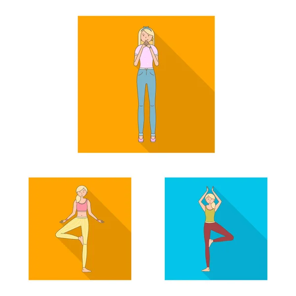 Geïsoleerde object van vrouw en lichaam pictogram. Set van vrouw en stijl aandelensymbool voor web. — Stockvector
