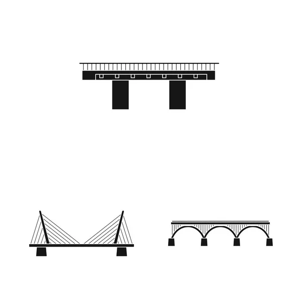 Design vettoriale del costrutto e logo laterale. Raccolta di simboli di costruzione e ponte per il web . — Vettoriale Stock