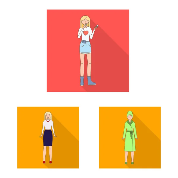 Ilustración vectorial de la mujer y símbolo del cuerpo. Colección de mujer y símbolo de stock de estilo para la web . — Vector de stock