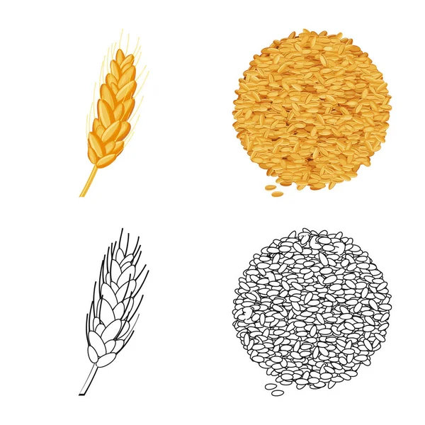 Векторная иллюстрация сельского хозяйства и логотипа сельского хозяйства. Набор векторных иллюстраций для сельского хозяйства и растительного фонда . — стоковый вектор
